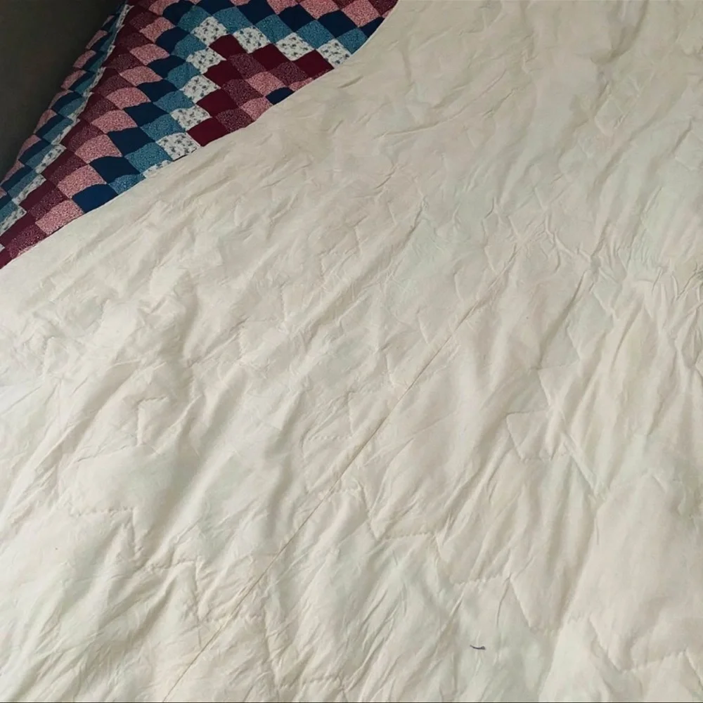 Vintage Handmade Cotton Queen Size Quilt 83